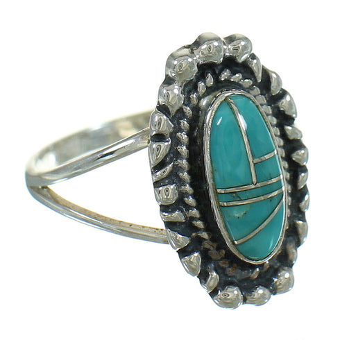 Southwestern Sterling Silver And Turquoise Ring Size 6-1/4 WX79819